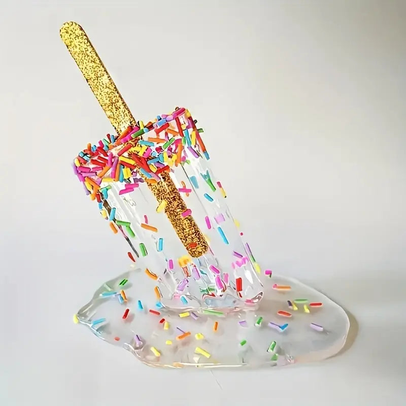 Melting Ice Pop Resin Figurine, Resin Craft Summer Home Decor Ornament