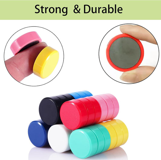 Fridge Magnets - 20 Pack Strong Refrigerator Magnets, 10 Colors Small Round Magnet, Cute Mini Decorative Magnets for Whiteboard, Locker, Office, Crafts, Kitchen, Classroom, Heavy Duty Magnet