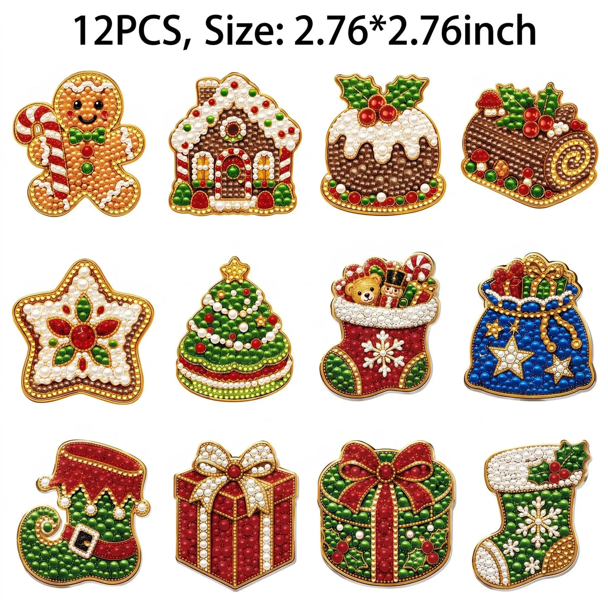 Christmas Fridge Magnet - 2.76x2.76" Festive Home & Kitchen Refrigerator Decor, Holiday Gift (Home & Festive Party Supplies)