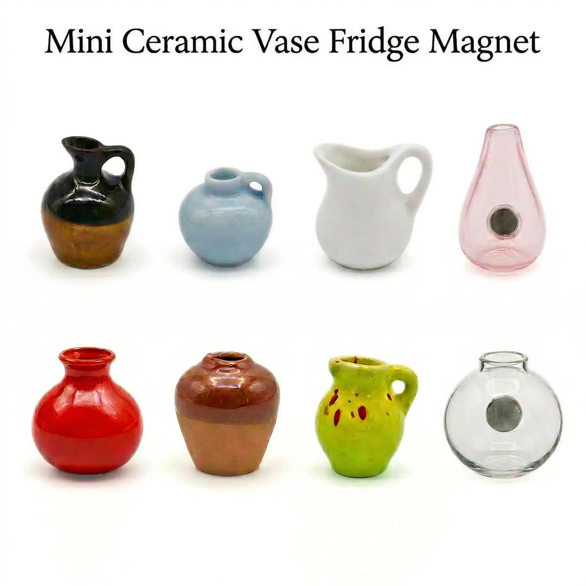 Compact Round Magnetic Mini Hydroponic Glass Vase Fridge Magnets Set - Real Flower Propagation Station, Fridge Decor Blooms, Cute Kitchen & Locker Gift for Graduation Nurses Week