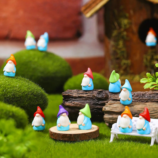 Gejoy Mini Gnomes Figures to Hide Supper Miniature Gnome Statues Cute Little Gnomes Ornament Mini 3D Gnomes Decor for Summer Holiday to Hide and Seek Game Home Decoration Essentials,Halloween Gift