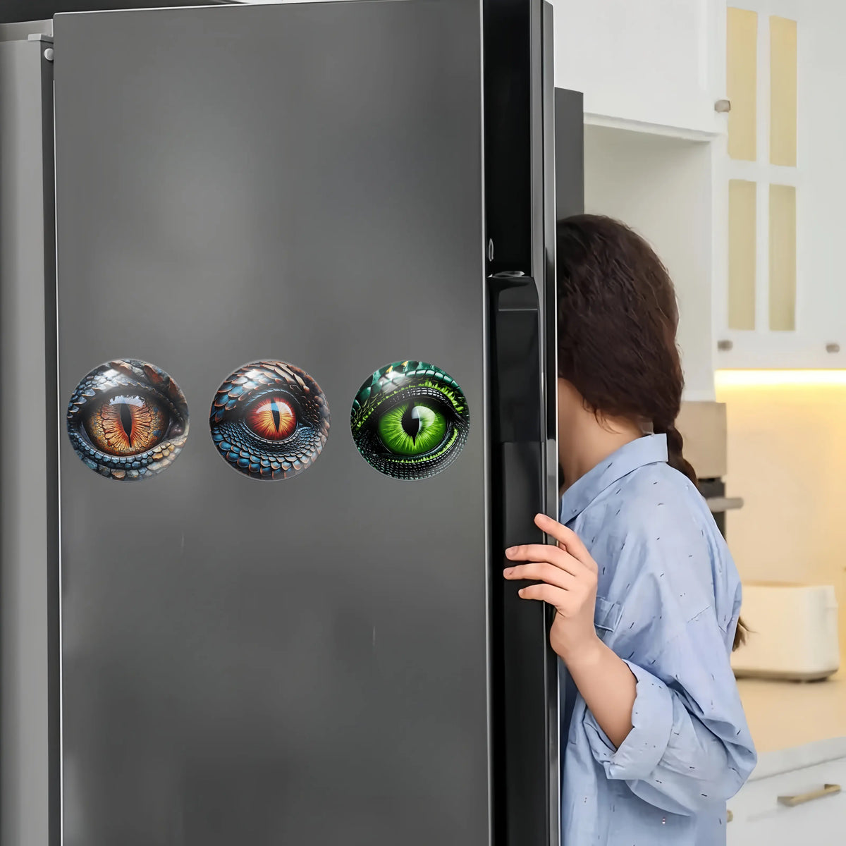 1pc/3pcs Dragon Eye Fridge Magnet - Vivid 2D Flat Decor for Refrigerator, Home & Office - Ideal Gift for Family & Friends, 2D Flat,sohochic