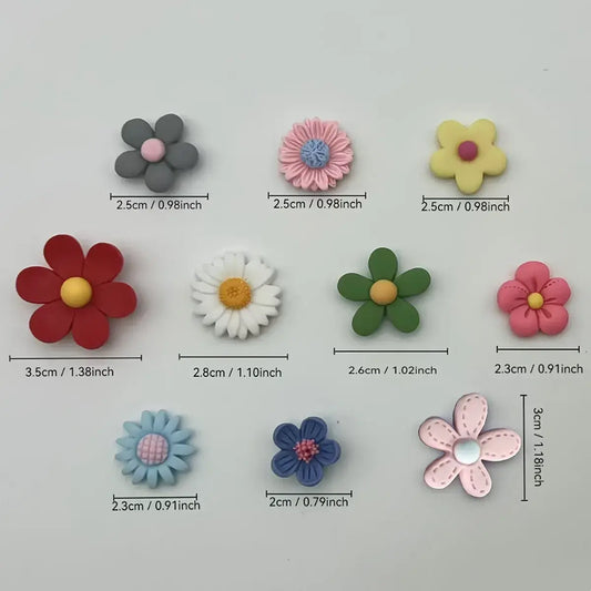 10 Oversized 3D Flower Magnetic Fridge Magnets, Vibrant Decorative Stickers for Storage Cabinets, Whiteboards, Kitchens & Offices