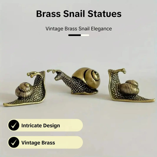 Vintage Brass Snail Statues Set of 3, Miniature Conch Decor, Complex Spiral Design, Copper Color Home & Garden Ornaments, Home Decoration, decor figurine, Decorative Sculptures, Statues Pack, Decorative Piece, Statues Figurines