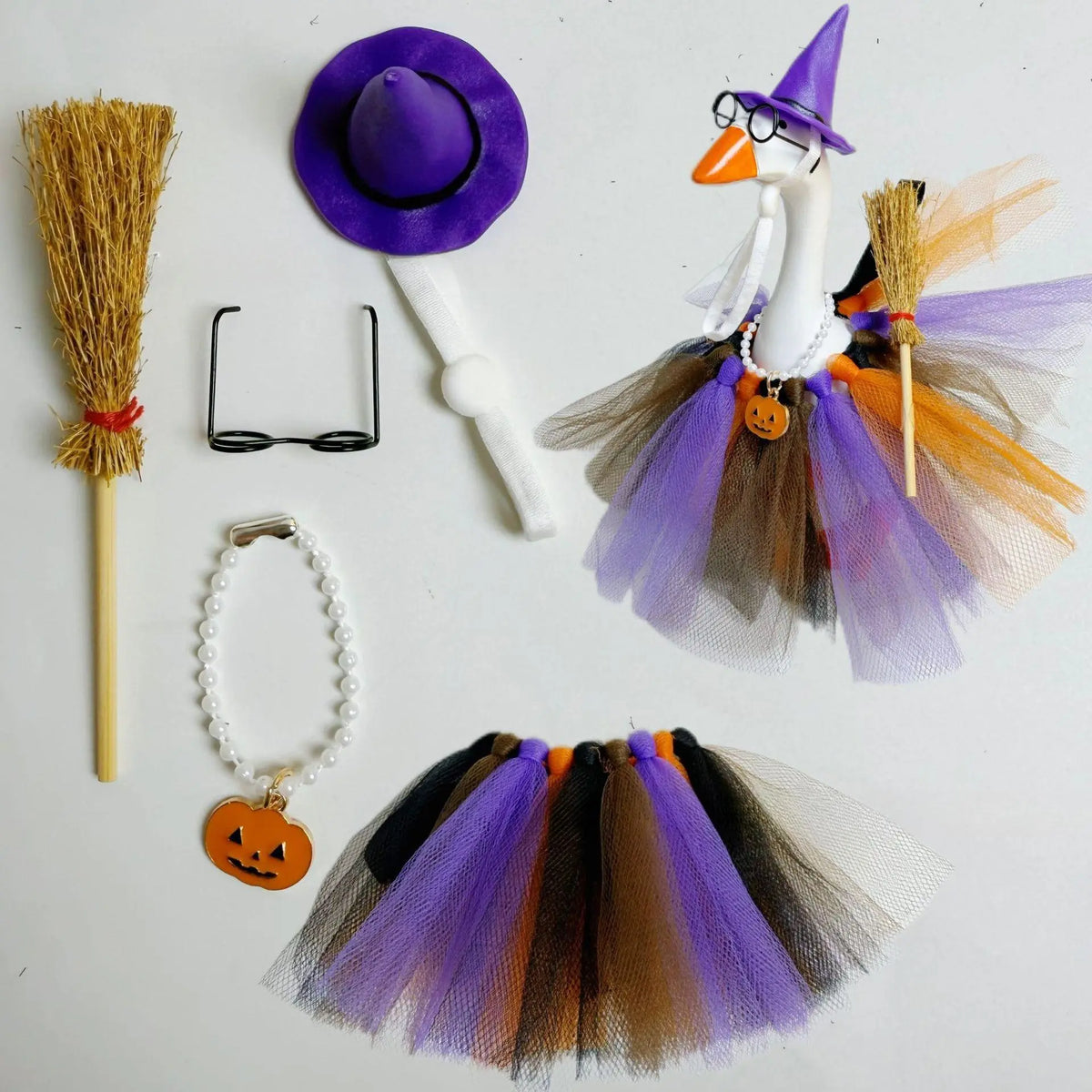 Whimsical Mini Goose Shape Decorative Outfit Set (Goose Not Included) - Unisex Polyester Desk Trinkets, Resin Figurines, Statues & Bobbleheads, Office Ornament, Holiday Gift, Fashion Accessory Set, Sohochic