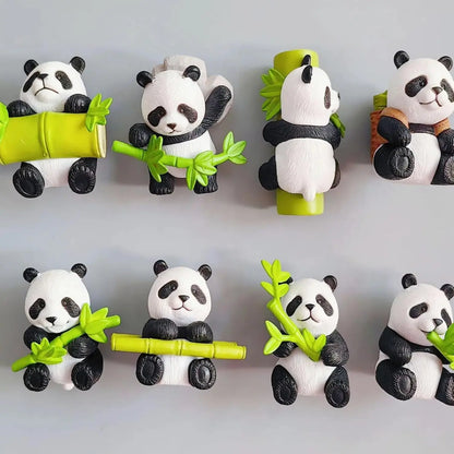 8pcs Set Fridge Magnets Cute, 3D Cartoon Panda Refrigerator Magnet- Creative Decorative Magnets for  Kitchen and Dining Room