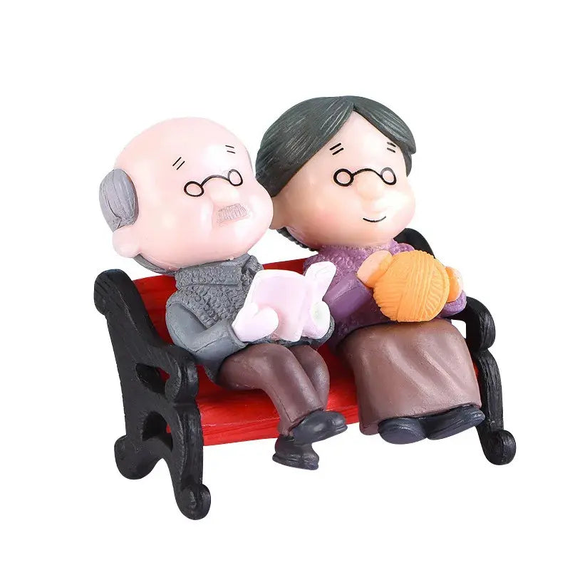 Grandma Grandpa Sweety Lovers Old Ornament for Fairy Garden Figurines Miniature Home Decoration2pcs Mini Couple Figures Grandma GrandpaSweety Lovers Old Ornament for Fairy GardenFigurines Miniature Home Decoration