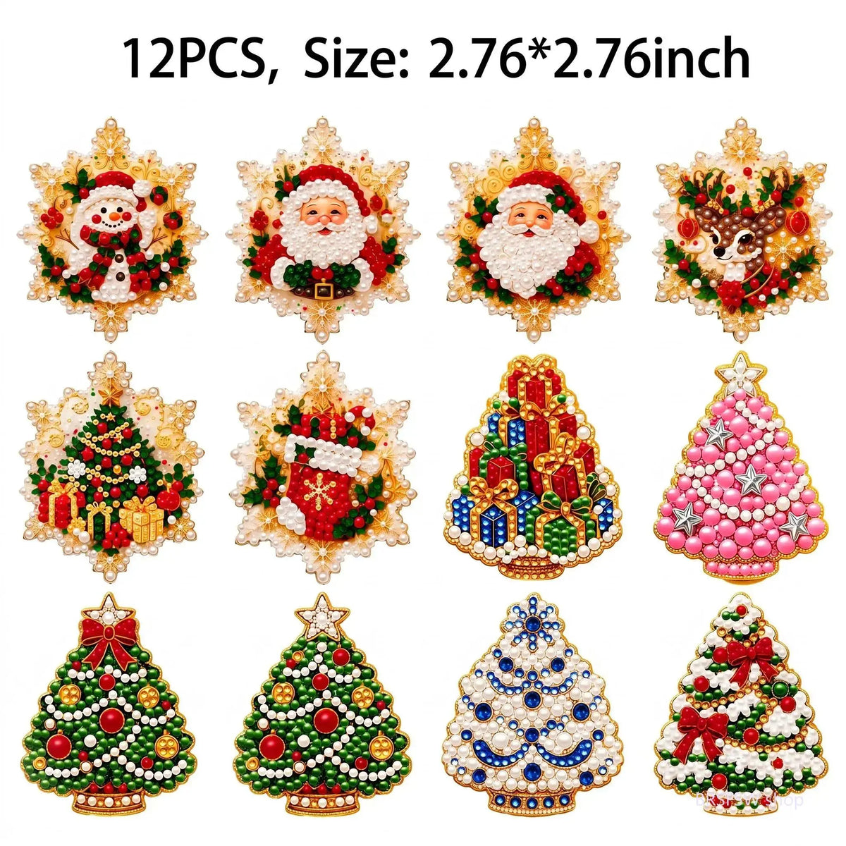 Christmas Fridge Magnet, 2.76 x 2.76 Inch Festive Xmas Refrigerator Magnet with Holiday Design, Decorative Kitchen Fridge Accessory for Christmas Home Decor, Holiday Parties, Seasonal Displays and Gifting
