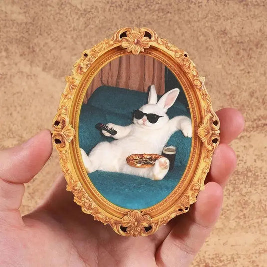 Funny Rabbit Fridge Magnet, Cute Animal Magnet, Mini Decorative Magnet, Kitchen & Living Room Decoration, Perfect Gift, Home Decor
