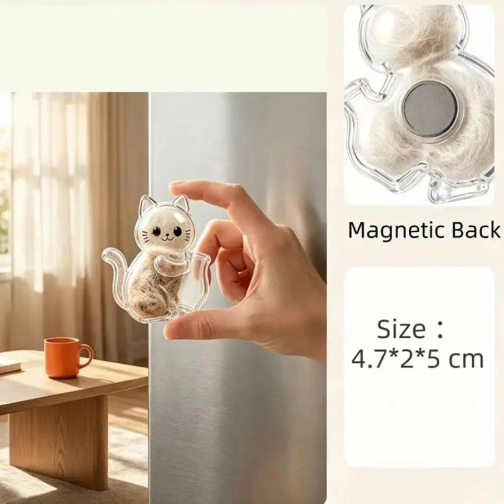 2 Pcs Cute Fridge Magnets Whisker Holder - Transparent Acrylic Magnetic Item, Refrigerator Decorating Magnets, Home Supplies Gift for Cat Owners