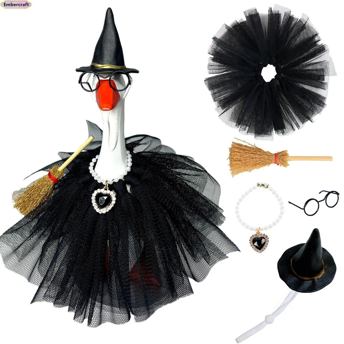 Whimsical Mini Goose Shape Decorative Outfit Set (Goose Not Included) - Unisex Polyester Desk Trinkets, Resin Figurines, Statues & Bobbleheads, Office Ornament, Holiday Gift, Fashion Accessory Set, Sohochic