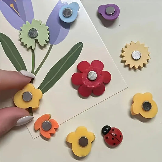 10pcs 3D Bee/Insect/Flower Cute Fridge Magnets for Lockers, Colorful Powerful Decorative Fun Fridge Magnets for Whiteboards, Kitchens and Offices