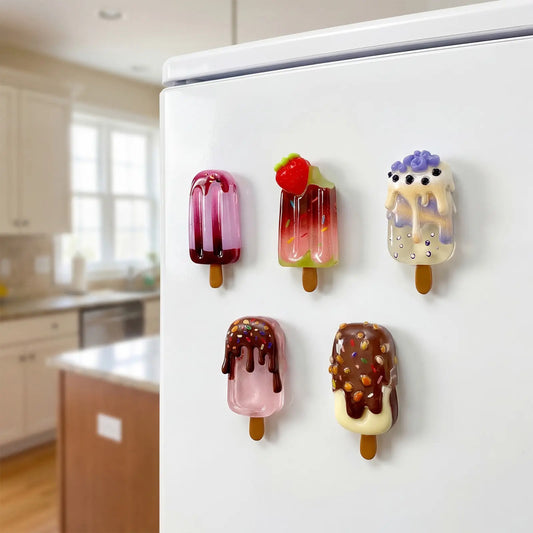 Cute Ice Cream Lollipop Refrigerator Magnets Set, Kitchen Decor, Office Organization, Cabinet Door Decoration, Home Workplace Fridge Magnet, Refrigerator Decorating Magnet, Refrigerator Magnets Decorative, Cute Magnets For Fridge