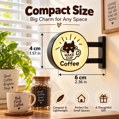 Korean Ins Style LED Coffee Corner Light Sign Fridge Magnet, Magnetic Aesthetic Decor for Coffee Machine, Cute Kitchen Vibe Accessory for Coffee Lovers