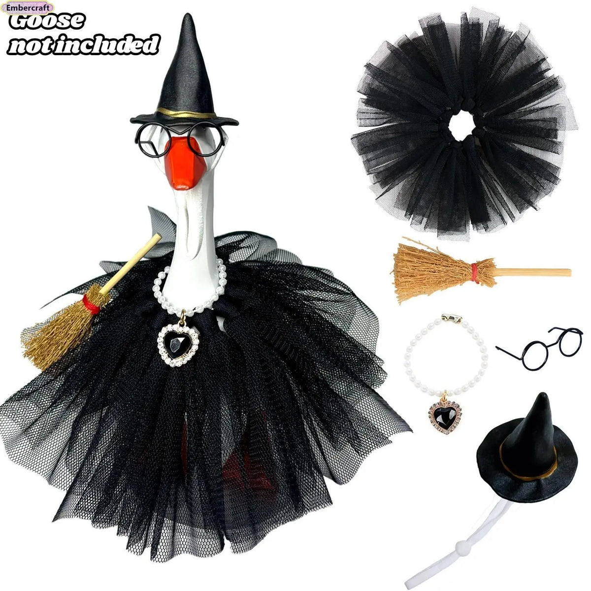 Whimsical Mini Goose Shape Decorative Outfit Set (Goose Not Included) - Unisex Polyester Desk Trinkets, Resin Figurines, Statues & Bobbleheads, Office Ornament, Holiday Gift, Fashion Accessory Set, Sohochic