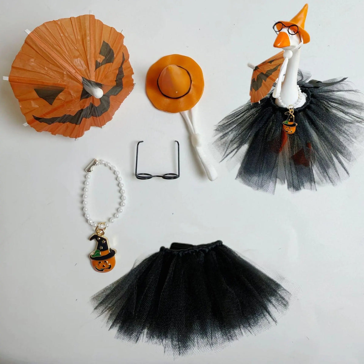 Whimsical Mini Goose Shape Decorative Outfit Set (Goose Not Included) - Unisex Polyester Desk Trinkets, Resin Figurines, Statues & Bobbleheads, Office Ornament, Holiday Gift, Fashion Accessory Set, Sohochic