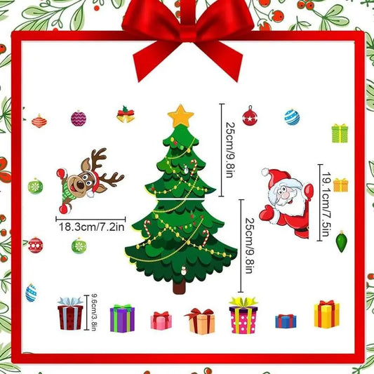Christmas Refrigerator Magnets,Christmas Tree Magnets for Fridge Stickers Decoration,Adorable Xmas Stickers for Kids, DIY Fridge Santa Reindeer Snowman for Fridge Garage Kitchen Metal Door Christmas Decoration, fun decorations,Christmas gifts,