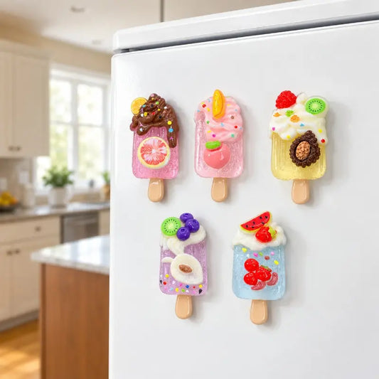 Cute Ice Cream Lollipop Refrigerator Magnets Set, Kitchen Decor, Office Organization, Cabinet Door Decoration, Home Workplace Fridge Magnet, Refrigerator Decorating Magnet, Refrigerator Magnets Decorative, Cute Magnets For Fridge