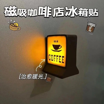 Magnetic Family Mart Hand Touch LED Refrigerator Sticker Lawson Convenience Store Luminous USB Fridge Stickers Home Decoration