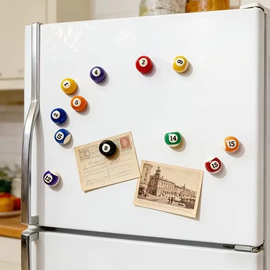 15pcs Billiard Ball Shape Magnetic Refrigerator Magnets, Adhesive for Metal Surfaces, Perfect for Photos, Notes, Paper, Decorative Storage Solution, Fridge Magnet Set