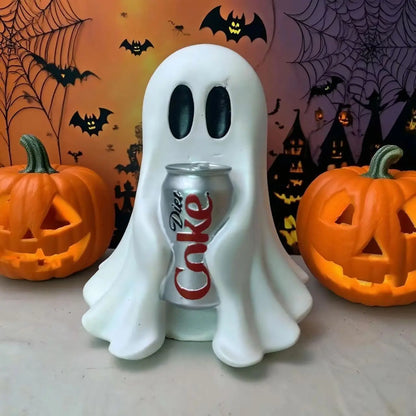 Ghost Handheld Drink Resin Craft Decoration, Home Decor Ornament, Mini Sculpture, Halloween Decor, Gift Idea, Cute Desk Decor, Small Decorative Item