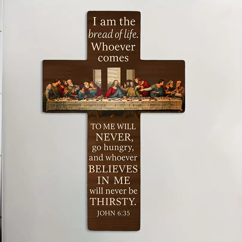 Cross Refrigerator Magnet, Christian Refrigerator Magnet, Bible Verse Art Faith Magnetic Refrigerator Magnet, Christian Cross, Suitable for Christian Kitchen Decoration for Christmas, Easter, Ramadan, 2D Flat
