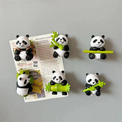 8pcs Set Fridge Magnets Cute, 3D Cartoon Panda Refrigerator Magnet- Creative Decorative Magnets for  Kitchen and Dining Room