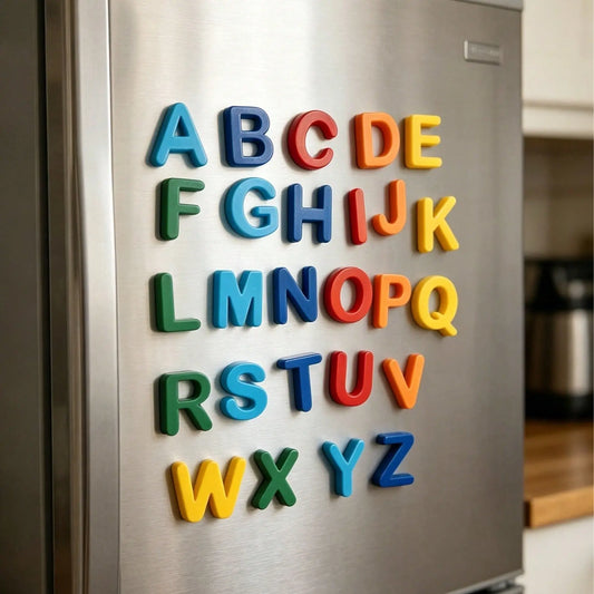 26Pcs Alphabet Shaped Fridge Magnets, Random Color Letter Number Symbol Magnet Stickers for DIY Crafts, Suitable for Refrigerator, Metal Lockers, Magnetic Drawing Boards, Perfect Gift for Birthday Back to School