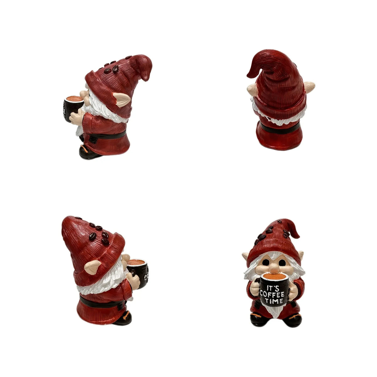 Cute Coffee Cup Holding Dwarf Resin Figurine, Desk Entryway Decorative Ornament, Small Atmosphere Enhancing Item, Perfect for Home Decoration