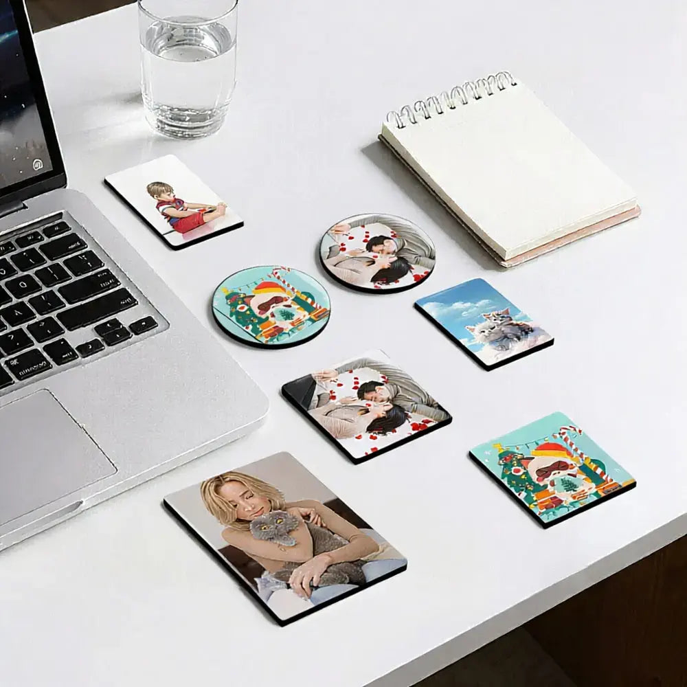 【DealsForYouDays】20-Pack Upgraded DIY Fridge Magnets Set with Adhesive Backing - 2"x2"x0.16" Square Magnetic Photo Frames, Custom Photocard Holders for Home Decor, Artwork Display on Wall, Metal Surfaces with Soft Mag Sheet Hold