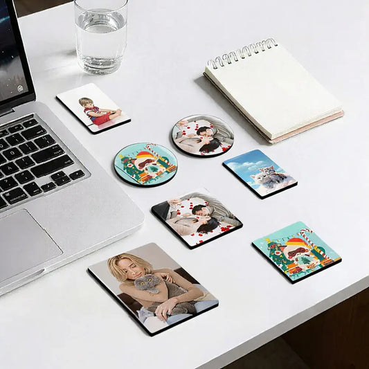 【DealsForYouDays】20-Pack Upgraded DIY Fridge Magnets Set with Adhesive Backing - 2"x2"x0.16" Square Magnetic Photo Frames, Custom Photocard Holders for Home Decor, Artwork Display on Wall, Metal Surfaces with Soft Mag Sheet Hold