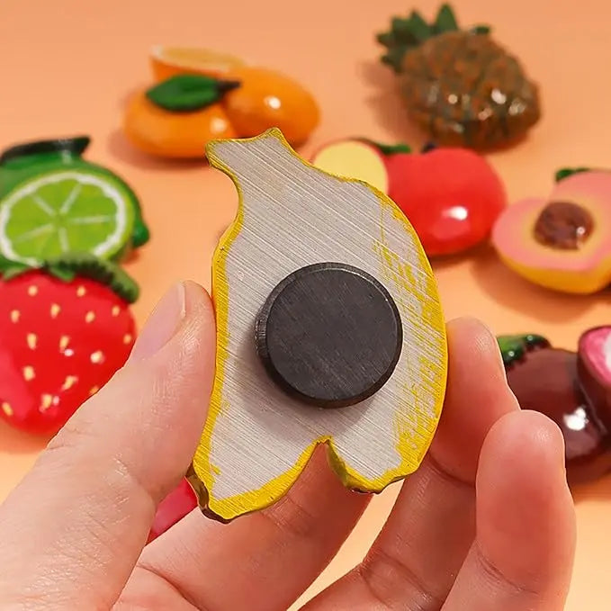 Fruit Fridge Magnets, 10Pcs Cute Cartoon Refrigerator Magnet 3D Resin Fruit Magnetic Fridge Magnets for Refrigerators Whiteboards Maps and Other Magnetic Items