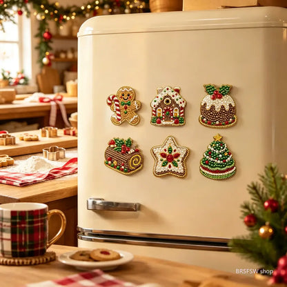 Christmas Fridge Magnet, 2.76 x 2.76 Inch Festive Xmas Refrigerator Magnet with Holiday Design, Decorative Kitchen Fridge Accessory for Christmas Home Decor, Holiday Parties, Seasonal Displays and Gifting