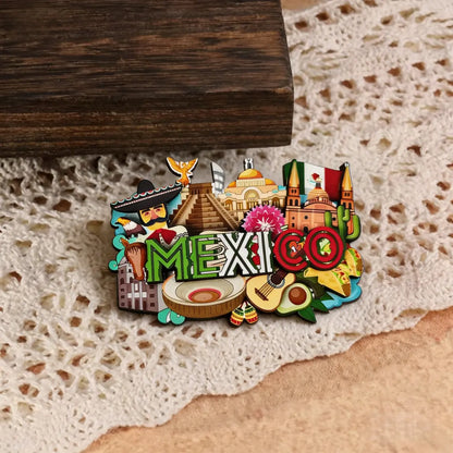 Mexican Refrigerator Magnets - Mayan Pyramid Shaped Magnet, Angel Sculpture, Sombrero Designs, Travel Souvenir Gift, Home Decor for Kitchen-Office Cabinet Fridge Decor