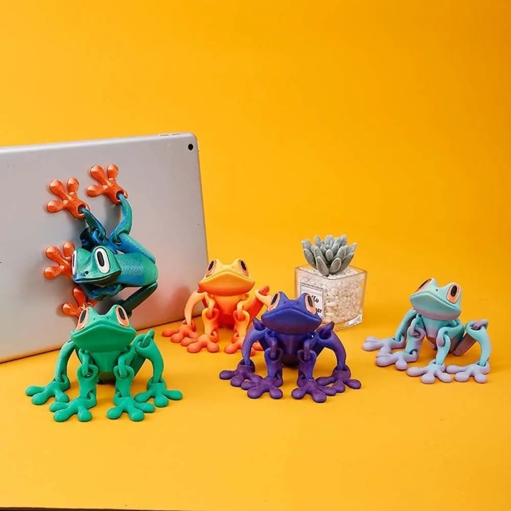 4pcs Magnetic Material Jumping Frog Figurines - Lightweight, Realistic, Movable Articulated Models, Refrigerator Decorating Magnet, Home Office Gift, Fridge Magnet Accessory