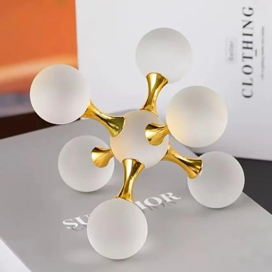 Gold-Silver Fusion Decorative Statue - 16cm Mixed Color Crystal Decoration Figure, Modern House Decor Ornament, Home Decor Accessory, Figurine Decoration for Home Accents