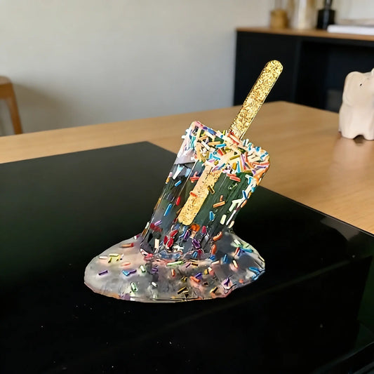 Melting Ice Pop Resin Figurine, Resin Craft Summer Home Decor Ornament