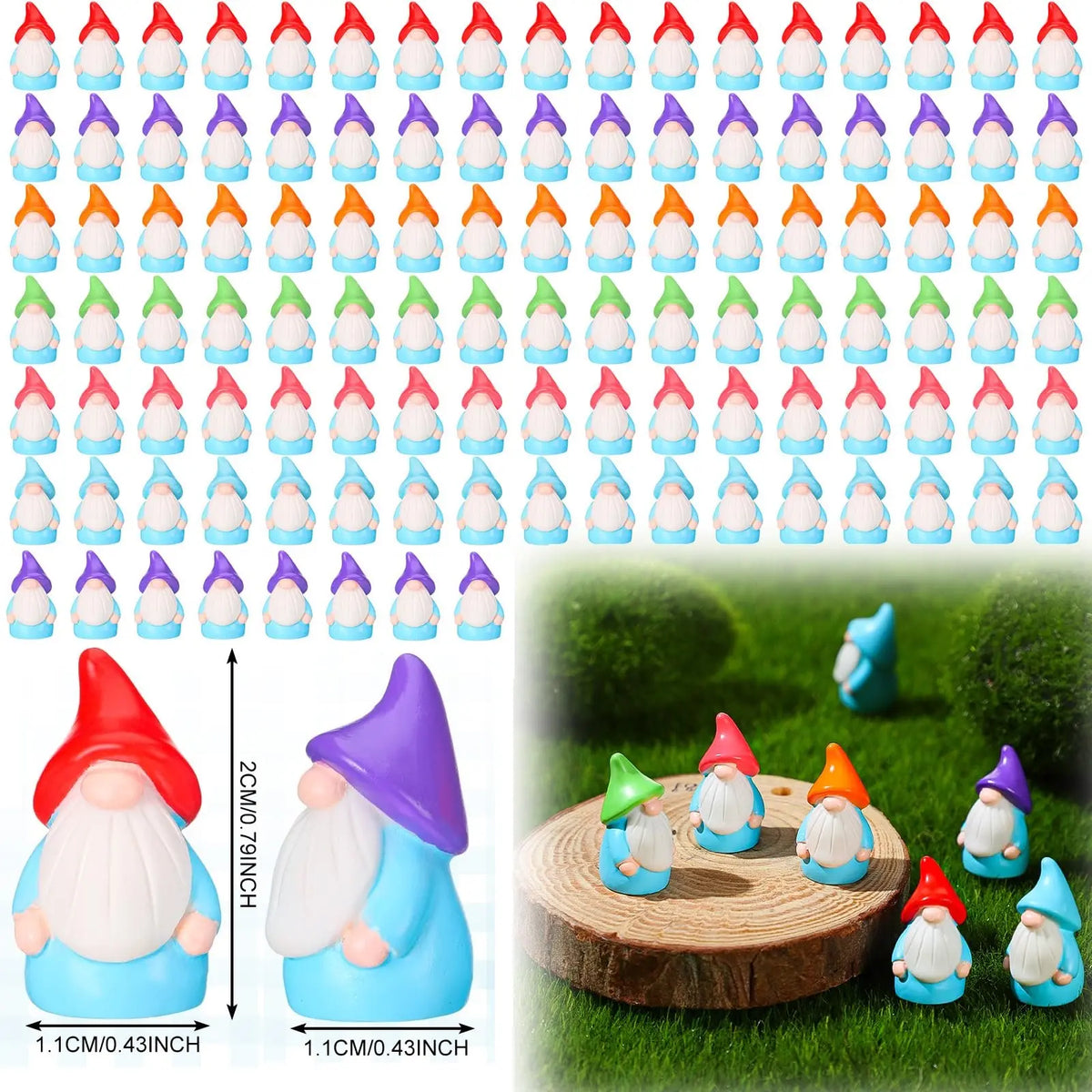 Gejoy Mini Gnomes Figures to Hide Supper Miniature Gnome Statues Cute Little Gnomes Ornament Mini 3D Gnomes Decor for Summer Holiday to Hide and Seek Game Home Decoration Essentials,Halloween Gift