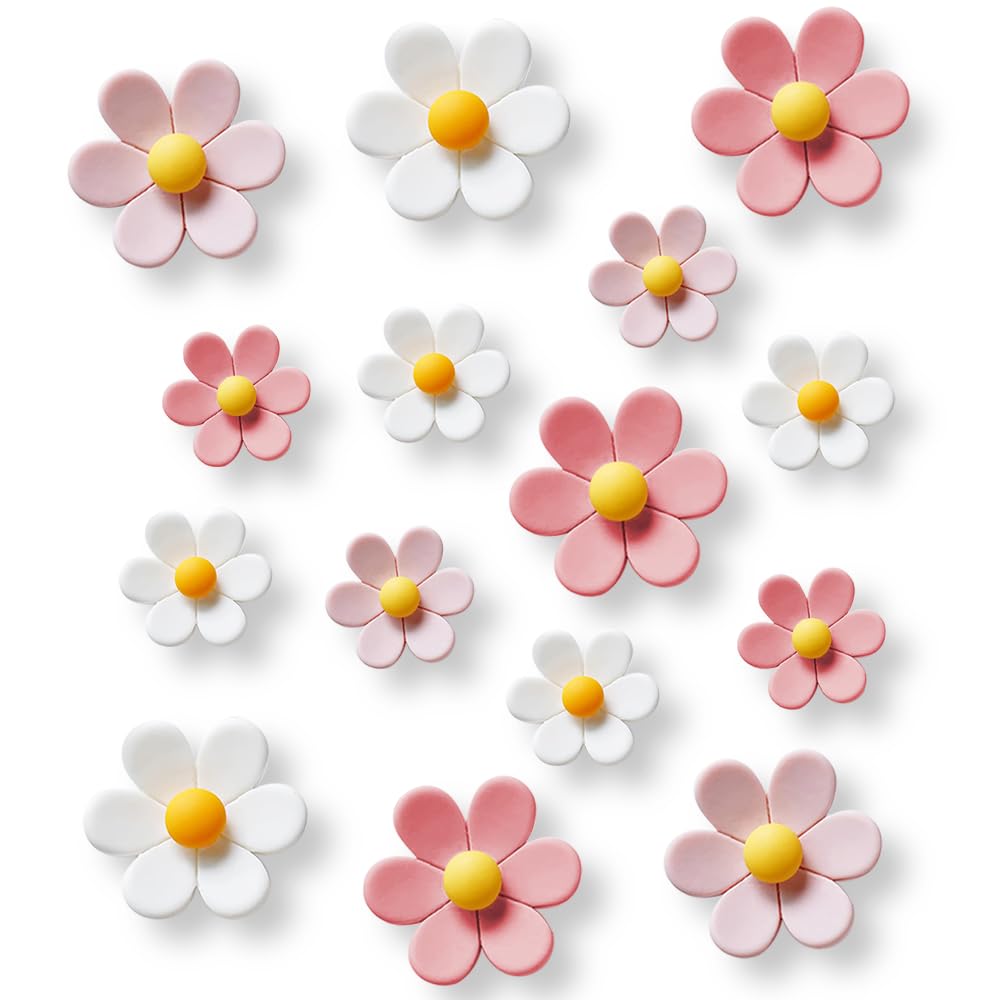 18 pcs - Cute Flower Magnet, Girl Pink Magnet for Fridge and Locker, Whiteboard, and Decoration（18 pcs - Flower-Pink
