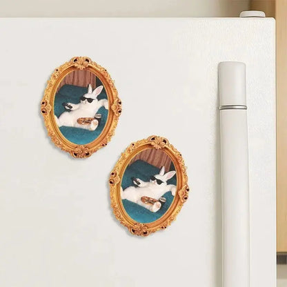 Funny Rabbit Fridge Magnet, Cute Animal Magnet, Mini Decorative Magnet, Kitchen & Living Room Decoration, Perfect Gift, Home Decor