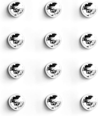 Silver Fridge Magnets 12PCS Small Round Magnet for Refrigerator