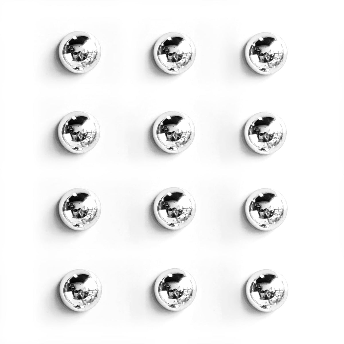 Silver Fridge Magnets 12PCS Small Round Magnet for Refrigerator