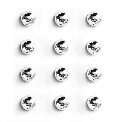Silver Fridge Magnets 12PCS Small Round Magnet for Refrigerator