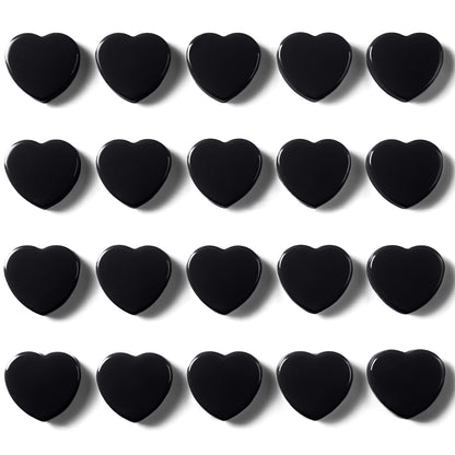 Fridge Magnets - 20PCS Cute Refrigerator Magnets, Decorative Mini Strong Magnets for Whiteboard, Locker, Photo & Map - Black Small Heavy Duty Magnet for Home Office School Kitchen (Heart)