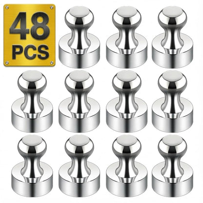 Metallic Magnets, Refrigerator Magnets, 20 Pack Black Magnetic Push Pins, Strong Fridge Magnets, Multi-use Whiteboard Magnets Perfect for Kitchen Office Classroom