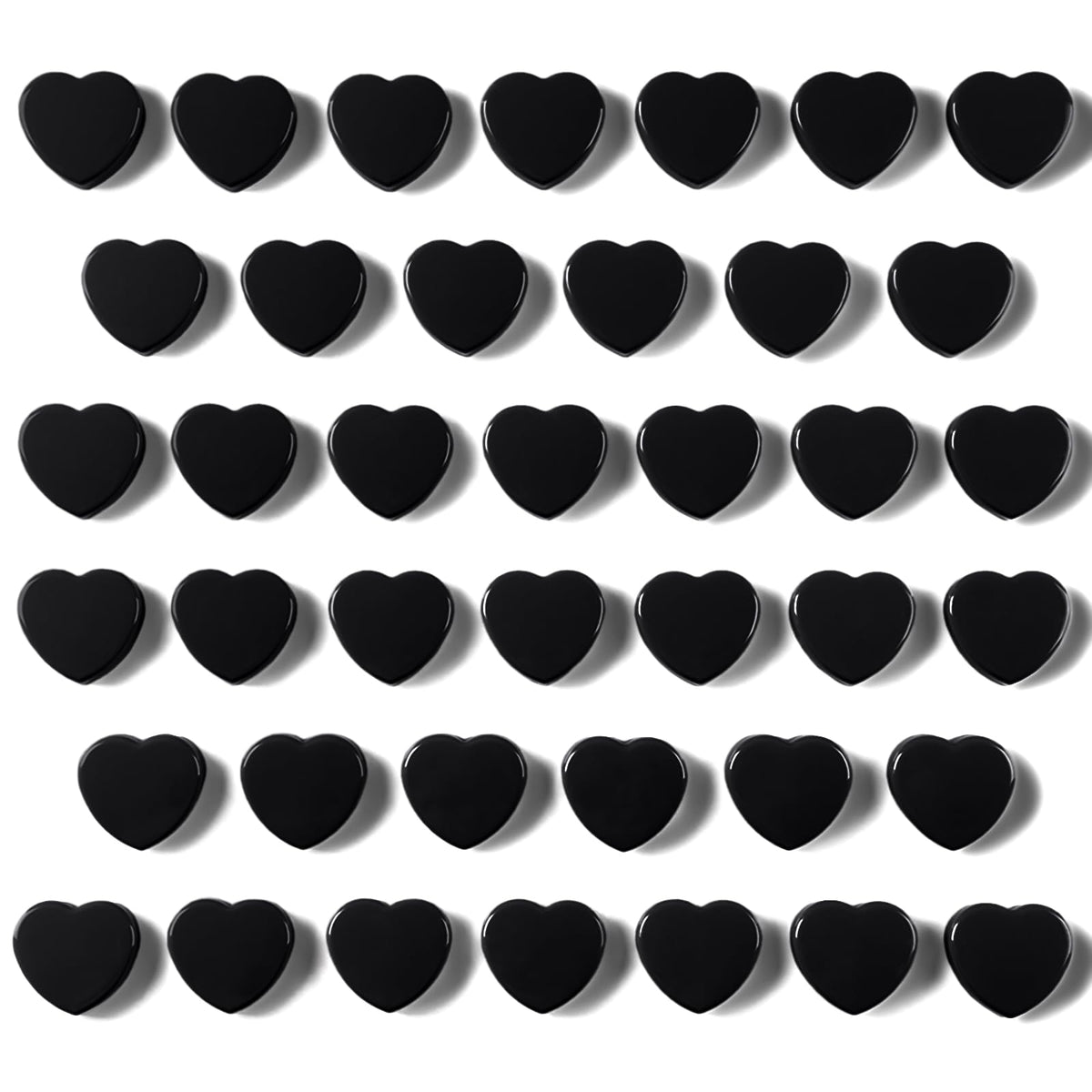 Fridge Magnets - 20PCS Cute Refrigerator Magnets, Decorative Mini Strong Magnets for Whiteboard, Locker, Photo & Map - Black Small Heavy Duty Magnet for Home Office School Kitchen (Heart)