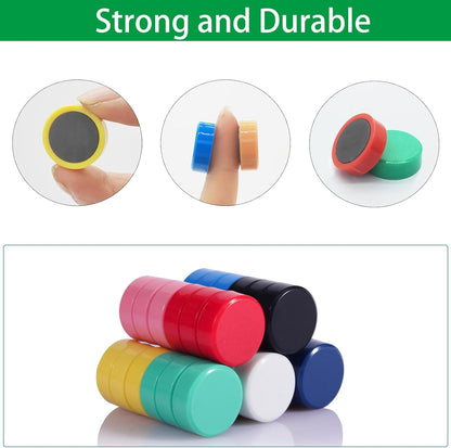 Fridge Magnet 20 Pack 10 Colors Strong for Whiteboard, Locker & Map