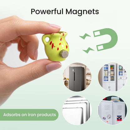 8 Pcs Cute Mini Vase Magnets for Fridge, Funny Plant Decorative Magnets