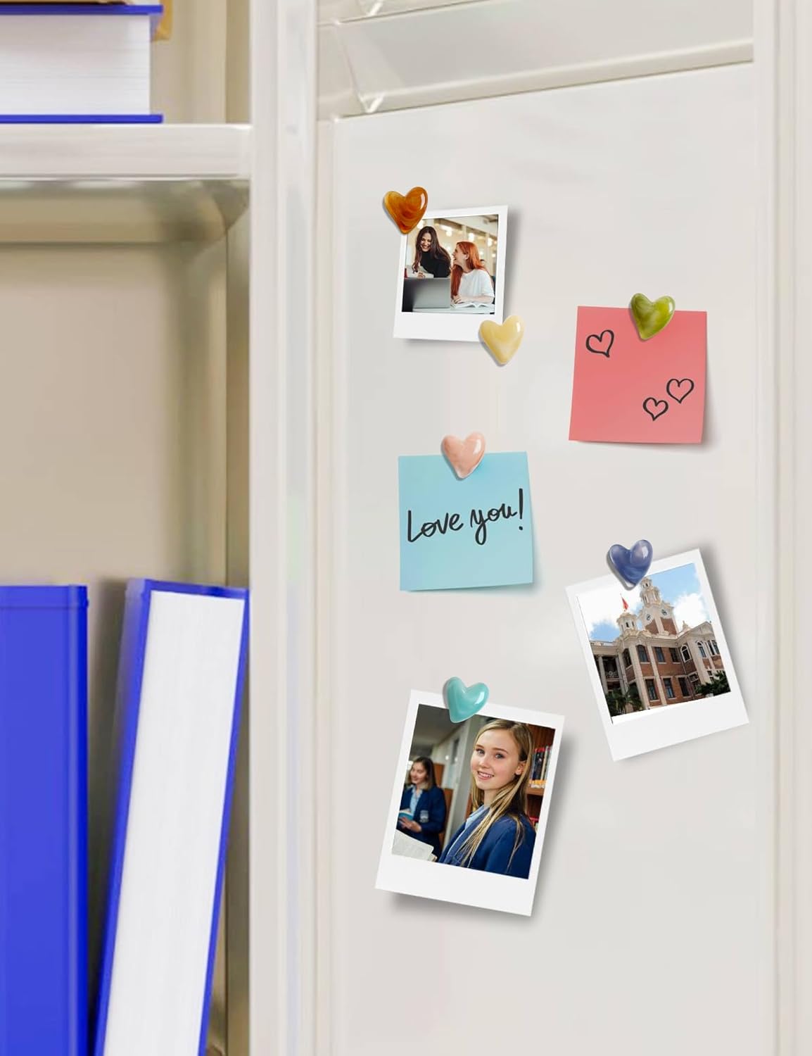 Mymazn 12Pcs Cute Fridge Magnets, Refrigerator Magnets, Heart