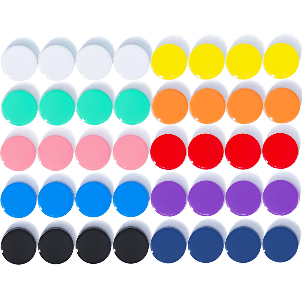 Fridge Magnets, 20 Pack 10 Colors Strong Small Round for Whiteboard